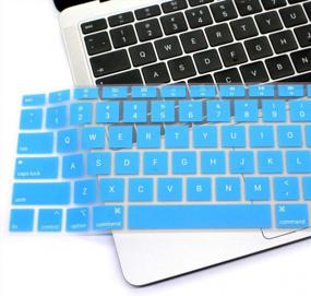 img 1 attached to Se7Enline Compatible With MacBook Air 13 Inch 2021/2022/2020 Keyboard Protector Cover Compatible With MacBook Air 13-Inch Touch ID With Retina Display Newest Ver. M1 A2337/A2179 US Layout, Aqua Blue