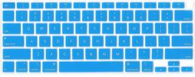 img 4 attached to Se7Enline Compatible With MacBook Air 13 Inch 2021/2022/2020 Keyboard Protector Cover Compatible With MacBook Air 13-Inch Touch ID With Retina Display Newest Ver. M1 A2337/A2179 US Layout, Aqua Blue