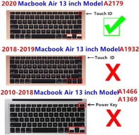 img 3 attached to Se7Enline Compatible With MacBook Air 13 Inch 2021/2022/2020 Keyboard Protector Cover Compatible With MacBook Air 13-Inch Touch ID With Retina Display Newest Ver. M1 A2337/A2179 US Layout, Aqua Blue