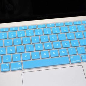 img 2 attached to Se7Enline Compatible With MacBook Air 13 Inch 2021/2022/2020 Keyboard Protector Cover Compatible With MacBook Air 13-Inch Touch ID With Retina Display Newest Ver. M1 A2337/A2179 US Layout, Aqua Blue