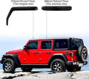 img 1 attached to 🚙 AUXMART 4-Piece Side Window Deflectors Wind Rain Shade Visor Guards for Jeep Wrangler 4-Door (2007-2017 JK) - Window Rain Guards, Not Compatible with JL