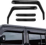 🚙 auxmart 4-piece side window deflectors wind rain shade visor guards for jeep wrangler 4-door (2007-2017 jk) - window rain guards, not compatible with jl логотип