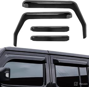 img 4 attached to 🚙 AUXMART 4-Piece Side Window Deflectors Wind Rain Shade Visor Guards for Jeep Wrangler 4-Door (2007-2017 JK) - Window Rain Guards, Not Compatible with JL