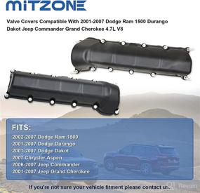 img 2 attached to MITZONE Left And Right Side Valve Covers With Gaskte And Bolts Compatible With 2001-2007 Dodge Ram 1500 Durango Dakot Jeep Commander Grand Cherokee 4