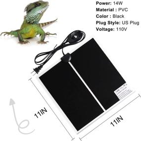 img 3 attached to 🐢 HANJION 14W Reptile Heating Pad with Adjustable Temperature, Under Tank Terrarium Heater Heat Mat for Small Pets