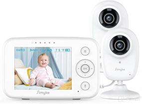 img 4 attached to 👶 Simyke Video Baby Monitor with 2 Cameras and Audio - 3.5" LCD Digital Display, 2-Way Talk, Infrared Night Vision, 2X Zoom, Temperature Detection, VOX, Auto Lullaby - Advanced Baby Monitoring