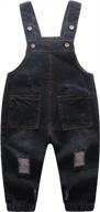 kidscool space toddler's unisex jean overalls with bib pockets, denim workwear логотип