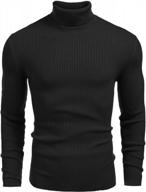 jinidu men's thermal ribbed turtleneck slim fit casual knitted pullover sweater logo