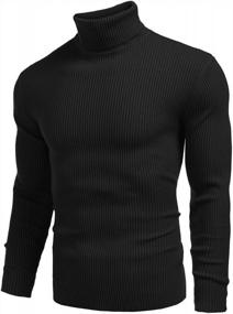 img 3 attached to JINIDU Men'S Thermal Ribbed Turtleneck Slim Fit Casual Knitted Pullover Sweater