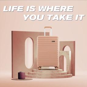 img 3 attached to Путешествуйте стильно с расширяемым набором багажа Coolife Sakura Pink из 3 предметов - замок TSA, чемоданы Spinner ABS + PC (20 дюймов, 24 дюйма, 28 дюймов)