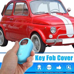 img 3 attached to Uxcell 3 Button Car Remote Key Cover Case Protective Replacement Blue Silicone For Fiat 500 Viaggio Ottimo Tipo