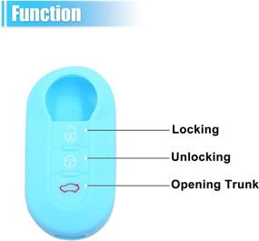 img 2 attached to Uxcell 3 Button Car Remote Key Cover Case Protective Replacement Blue Silicone For Fiat 500 Viaggio Ottimo Tipo