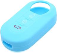 uxcell 3 button car remote key cover case protective replacement blue silicone for fiat 500 viaggio ottimo tipo logo