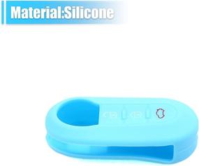 img 1 attached to Uxcell 3 Button Car Remote Key Cover Case Protective Replacement Blue Silicone For Fiat 500 Viaggio Ottimo Tipo