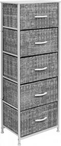 img 4 attached to Maximize Storage Space With Sorbus Fabric Dresser - Chest Of 5 Drawers, Stylish Clothing Organizer For Bedroom And Living Room With Steel Frame And Wood Handles