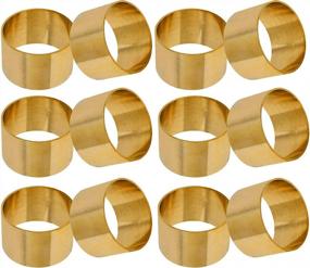 img 4 attached to SKAVIJ Handmade Napkin Rings Set Of 12 For Everyday, Thanksgiving, Christmas, Dining Table Decoration (Gold)