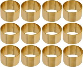 img 1 attached to SKAVIJ Handmade Napkin Rings Set Of 12 For Everyday, Thanksgiving, Christmas, Dining Table Decoration (Gold)