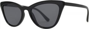 img 4 attached to Womens' Cat Eye Sunglasses With Flat Lenses For Retro Style And 100% UV Protection