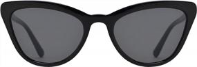 img 3 attached to Womens' Cat Eye Sunglasses With Flat Lenses For Retro Style And 100% UV Protection