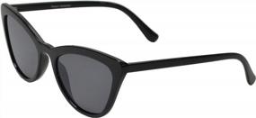 img 2 attached to Womens' Cat Eye Sunglasses With Flat Lenses For Retro Style And 100% UV Protection