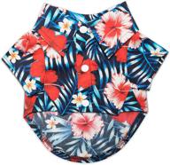 🌺 small to medium pets cats united pups hawaiian shirt for dogs - summer luau style beach camp vacation floral puppy t-shirt (size 4: max neck 15", chest 25", modern pups black) логотип