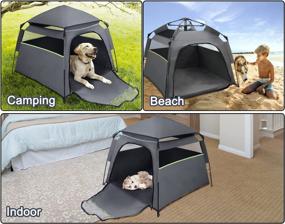 img 1 attached to 🐶 Plusvivo Pop Up Dog Tent: Durable Oxford Camping Tent with UV Shade Canopy - Travel Outdoor Beach Pet Tent 40" X 40" X 28