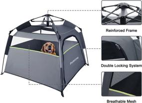 img 2 attached to 🐶 Plusvivo Pop Up Dog Tent: Durable Oxford Camping Tent with UV Shade Canopy - Travel Outdoor Beach Pet Tent 40" X 40" X 28