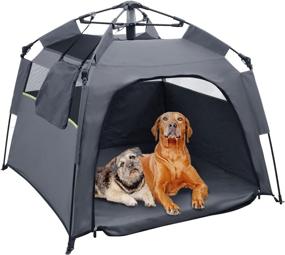 img 4 attached to 🐶 Plusvivo Pop Up Dog Tent: Durable Oxford Camping Tent with UV Shade Canopy - Travel Outdoor Beach Pet Tent 40" X 40" X 28