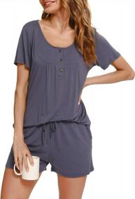 img 4 attached to Women'S Tie Dye Pajamas Set: Soft & Stylish Loungewear With Shorts And Shirt + Pockets!