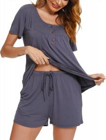 img 3 attached to Women'S Tie Dye Pajamas Set: Soft & Stylish Loungewear With Shorts And Shirt + Pockets!