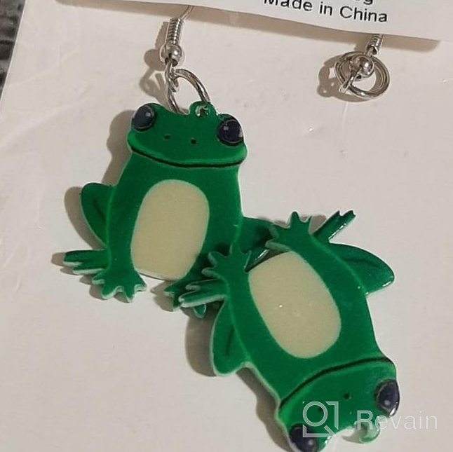 img 1 attached to 🐶 WIRESTER 1 Pair Acrylic Girls' Drop Dangle Earrings Fashion Jewelry Accessories - Unique Animal Pet Designs (Cat, Dog, Cow, Fox, Frog, Chicken, Octopus, Owl, Butterfly) review by Maurice Morris