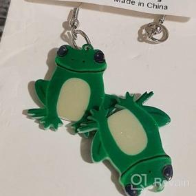 img 8 attached to 🐶 WIRESTER 1 Pair Acrylic Girls' Drop Dangle Earrings Fashion Jewelry Accessories - Unique Animal Pet Designs (Cat, Dog, Cow, Fox, Frog, Chicken, Octopus, Owl, Butterfly)