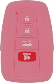 img 3 attached to 🔑 LemSa 2Pcs 4 Buttons Key Fob Rubber Cover - Compatible with Toyota Camry C-HR Prius RAV4 Avalon Corolla - Silicone Protector Bag Holder - HYQ14FBC - Red Pink