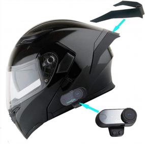 img 4 attached to Ride In Style And Comfort With 1Storm Motorcycle Helmet Bundle: HB89 Modular Flip-Up Cap And Bluetooth Intercom