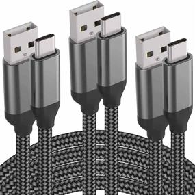 img 4 attached to 🔌 USB C Cable 3-Pack, 10ft 6ft 3ft, Fast Charging, Nylon Charger Cord for LG Stylo 5 4 G8X G8 V50 V40 ThinQ, Samsung Galaxy S10e S10 S9 Plus, Note 10 9, A10e A20e A20 A30 A40 A50 A70 A80, Moto G7 Z4 Z3, ZTE, Sony