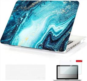 img 4 attached to Se7Enline Hard Shell MacBook Pro 13 Inch Case A1278 With CD-ROM 2010/2011/2012- Blue River Sand Design- Includes Keyboard Cover And Screen Protector- Fashionable And Protective Laptop Case