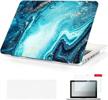 se7enline hard shell macbook pro 13 inch case a1278 with cd-rom 2010/2011/2012- blue river sand design- includes keyboard cover and screen protector- fashionable and protective laptop case logo