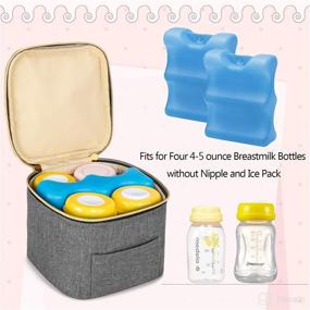 img 3 attached to Teamoy Breastmilk Cooler Bag - Baby Bottles Bag for up to 4 Large 5 oz Bottles (Without Nipple) - Ideal for Nursing Moms Returning to Work - Gray (Bag ONLY)