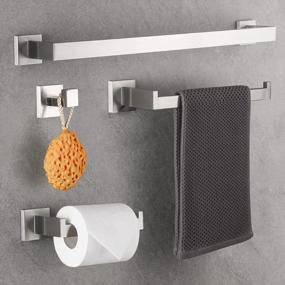 img 4 attached to Upgrade Your Bathroom With Hoomtaook'S 4-Piece Rustproof SUS304 Stainless Steel Hardware Set In Brushed Nickel Finish