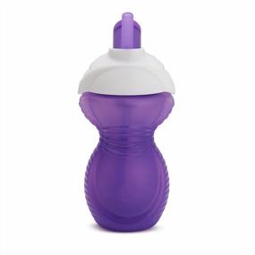 img 2 attached to Set Of Two Munchkin Click Lock Flip Straw Cups In Pink And Purple, 9Oz Each