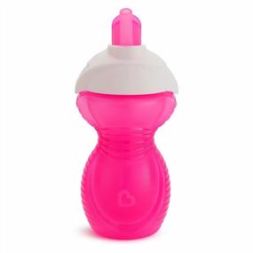 img 1 attached to Set Of Two Munchkin Click Lock Flip Straw Cups In Pink And Purple, 9Oz Each