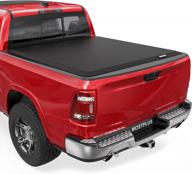 premium soft vinyl tonneau cover for dodge ram 1500/2500/3500 - fits 6.4/6.5 ft feed bed - easy roll-up design - compatible with 2002-2018 models - no rambox on top - fleetside only logo