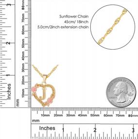 img 1 attached to Персонализированное ожерелье в виде сердца для женщин: подвеска Qitian Initial с золотой буквой AZ - идеальный подарок для девочек