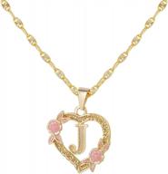personalized heart necklace for women: qitian initial pendant with gold letter a-z - perfect gift for girls logo