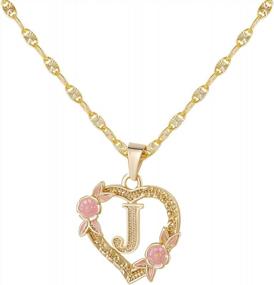 img 4 attached to Персонализированное ожерелье в виде сердца для женщин: подвеска Qitian Initial с золотой буквой AZ - идеальный подарок для девочек