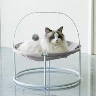 🐱 mumuone elevated detachable cat bed: breathable, washable hammock for cats - stable pet bed for puppies and kittens, gray logo