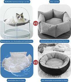 img 2 attached to 🐱 MUMUONE Elevated Detachable Cat Bed: Breathable, Washable Hammock for Cats - Stable Pet Bed for Puppies and Kittens, Gray