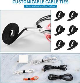 img 2 attached to 134-Piece Cable Management Kit: Self-Adhesive Cable Clips, Cable Ties, and Sleeve Cover with Velcro - Fastening Wire Ties for Car, PC, Computer, TV, Office, and Home