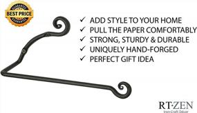 img 2 attached to Wall Paper Towel Holder Black Decorative Wrought Iron Hanger Wall Mount Fancy Paper Dispenser Rod Metal Durable & Sturdy Handmade Crafted By RTZEN-Décor
