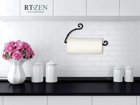 img 3 attached to Wall Paper Towel Holder Black Decorative Wrought Iron Hanger Wall Mount Fancy Paper Dispenser Rod Metal Durable & Sturdy Handmade Crafted By RTZEN-Décor